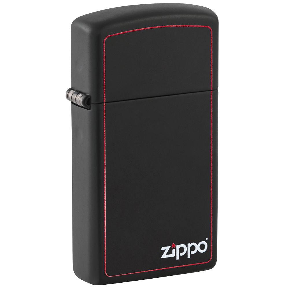 Slim Black Matte Zippo Border